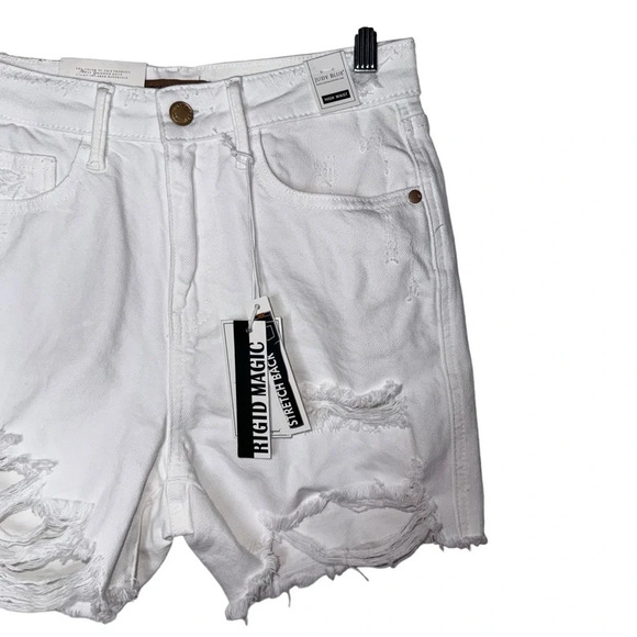 NWT JUDY BLUE High Rise Rigid Magic Cutoff Shorts in White Size Small - Picture 6 of 16